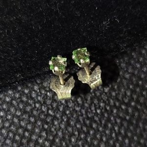 Tsavorite Garnet in Sterling Silver Stud Earrings